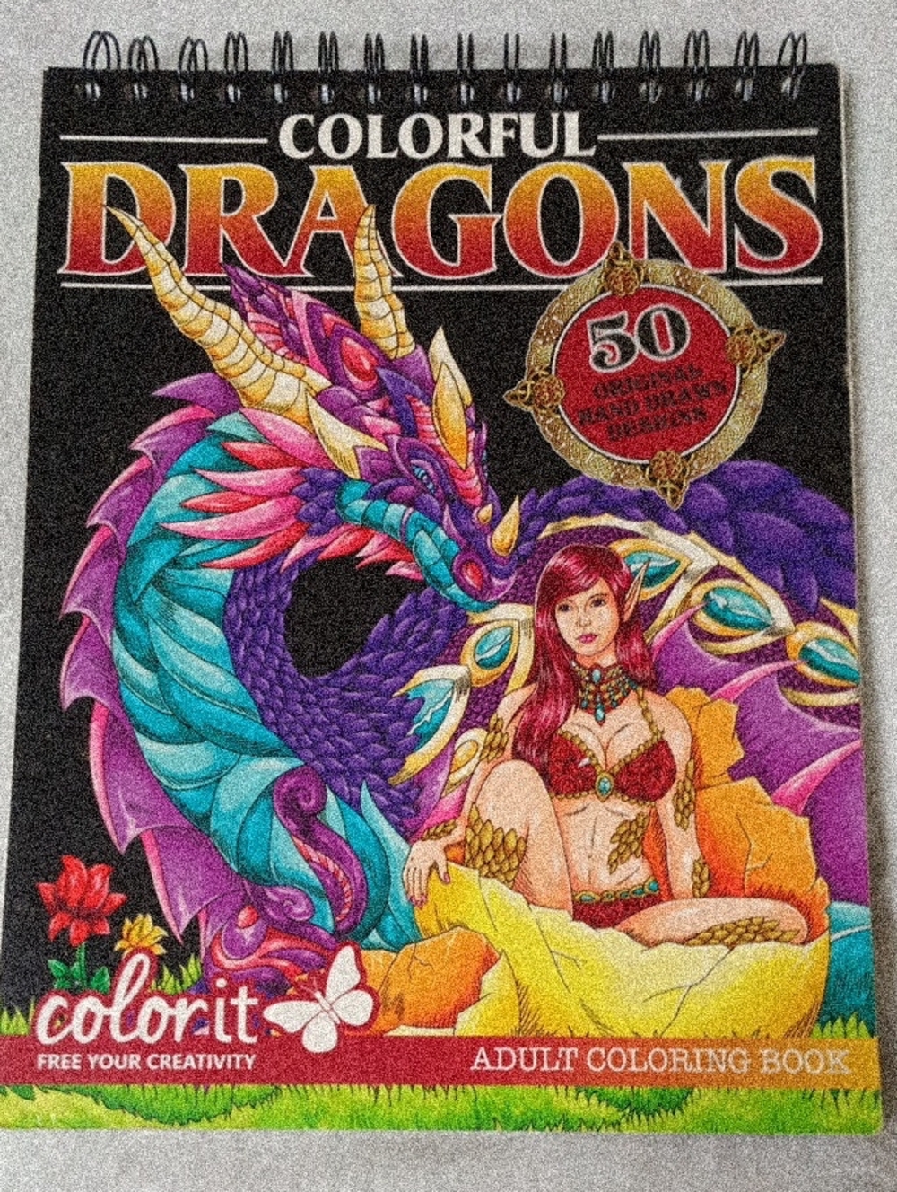 Colorful Dragons Adult Coloring Book – Multicolor